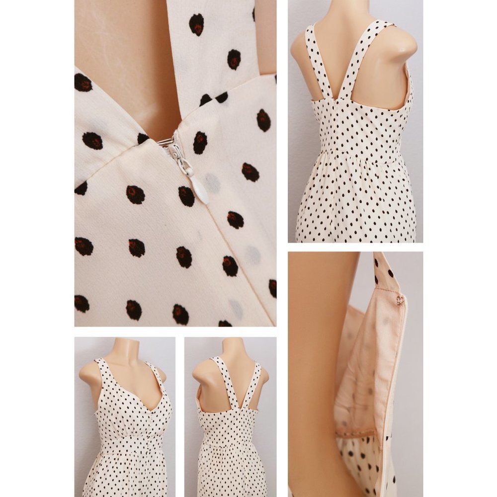 NEW Ivory Polka Dot Buttons Pocket Crop Jumpsuit - Picture 7 of 10